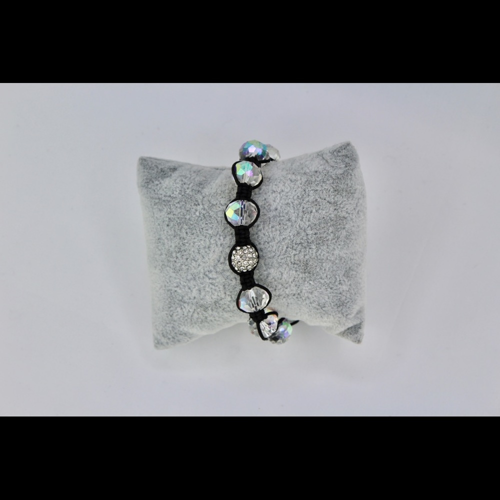 Crystal Iridescent Corded Adjustable Bracelet